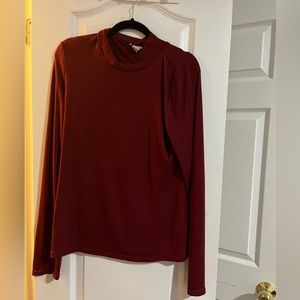 Turtleneck maroon top